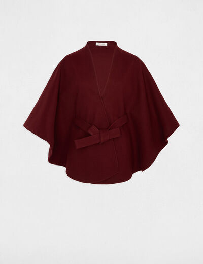 Belted cape bordeaux women