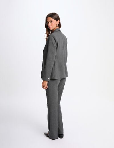 Fitted striped blazer mid-grey women