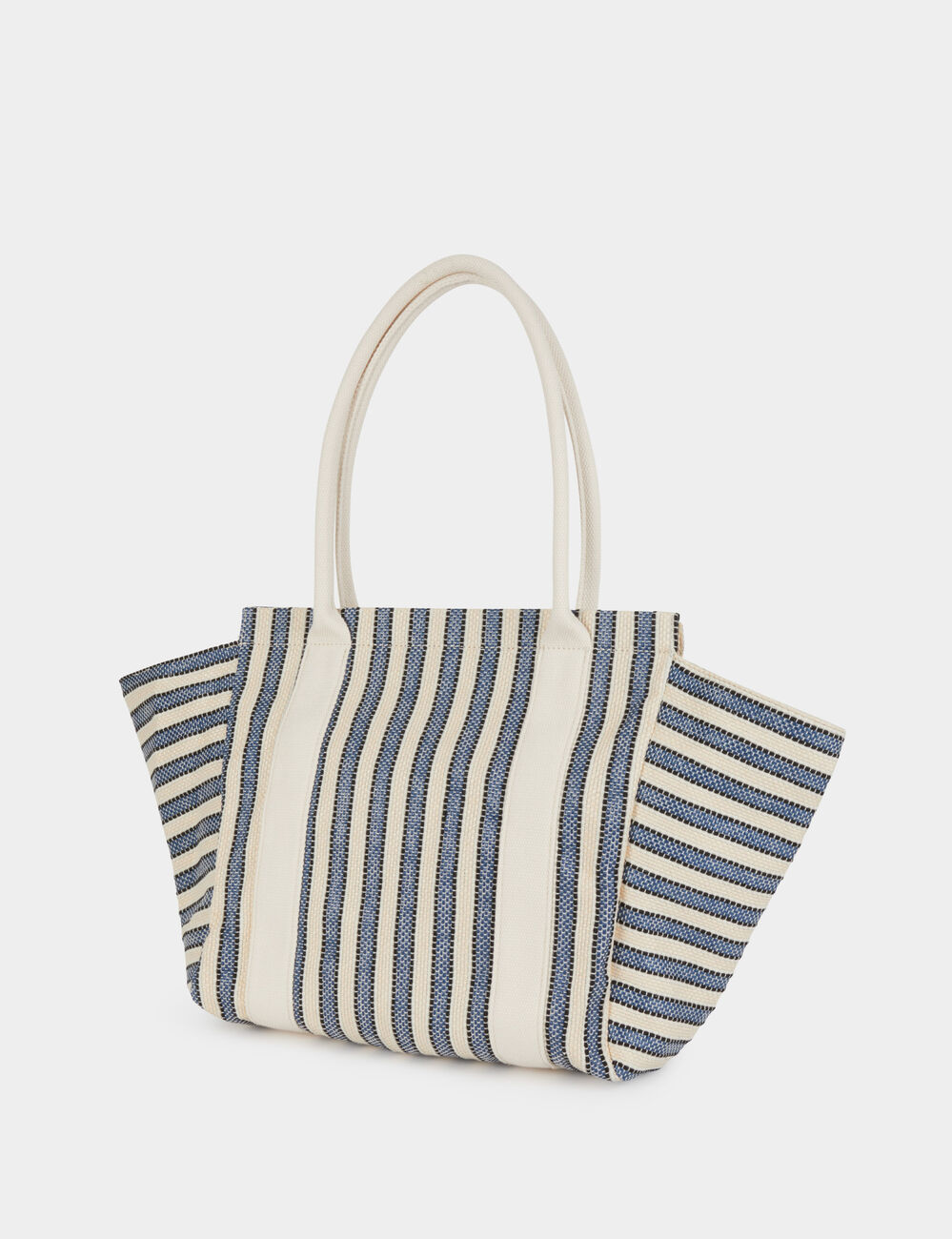 Striped tote bag ecru women