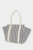 Striped tote bag ecru women