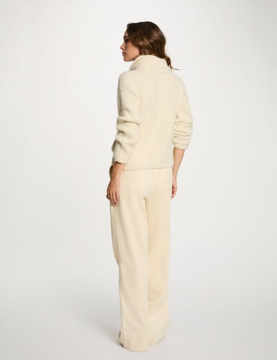 Sweater with scarf collar ivory women