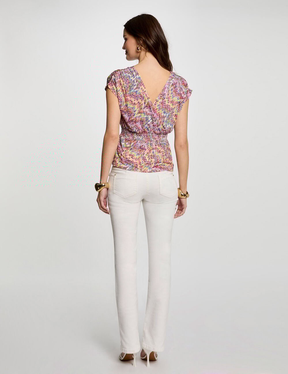 T-shirt manches courtes multicolore femme