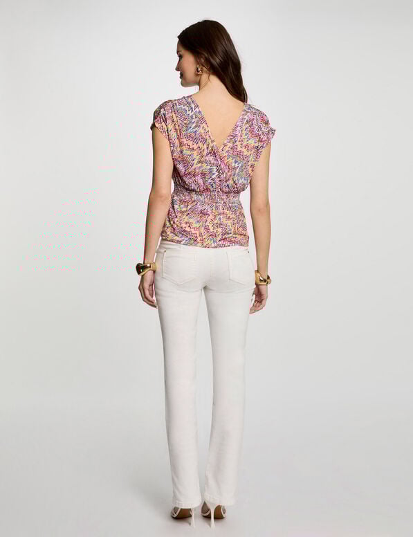 T-shirt manches courtes multicolore femme