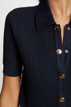 Cardigan short sleeves navy blue women