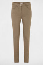 Slim standard-waisted trousers khaki green women