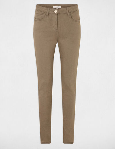 Slim standard-waisted trousers khaki green women