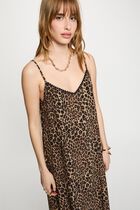 Straight dress with V-neck multicolor women