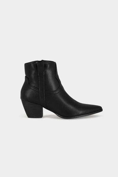 Metallised boots with heels black ladies'