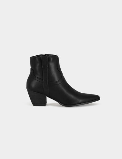 Metallised boots with heels black ladies'