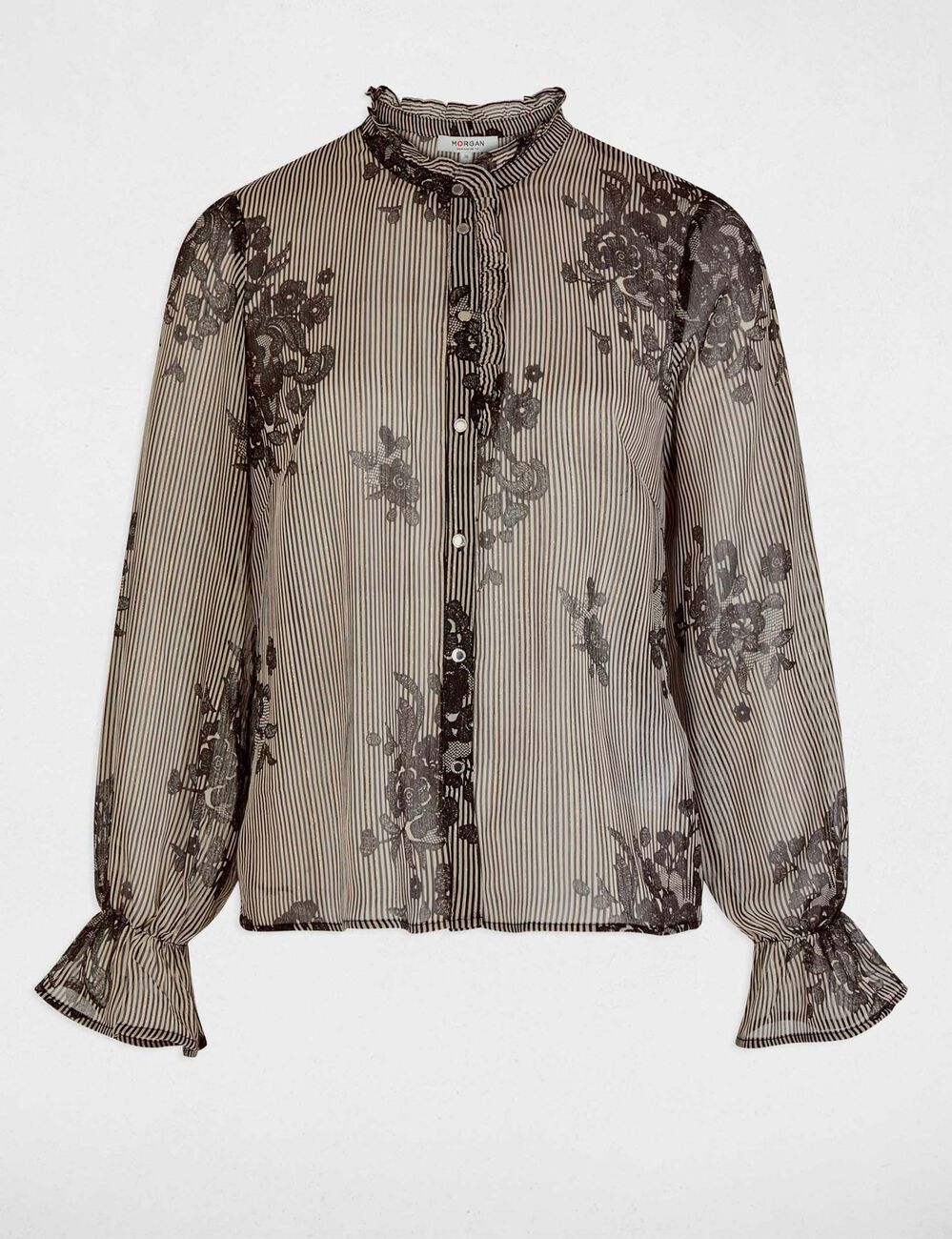 Printed high neck shirt multicolor women