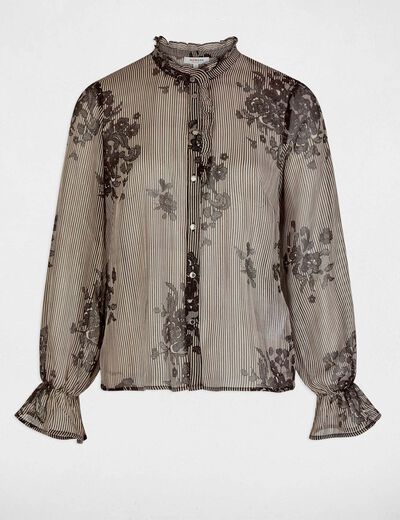 Printed high neck shirt multicolor women