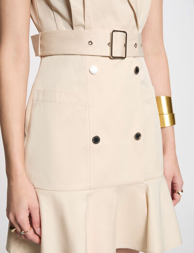 Wrap midi dress cream women