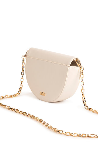 Half moon clutch bag beige ladies'