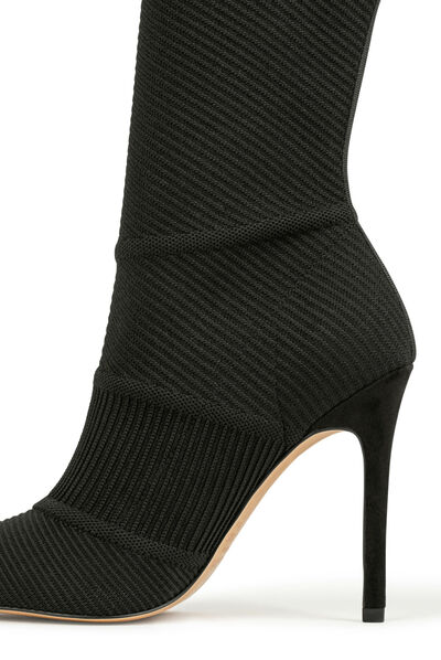 Boots with stiletto heels black ladies'