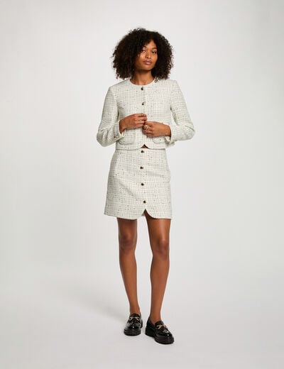 Fitted short skirt ivory women