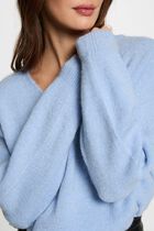 Jumper with V-neck blue women