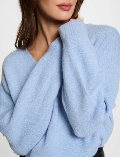 Jumper with V-neck blue women