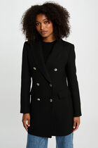 Mi-length coat with buttons black women