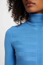 Fitted high neck sweater blue women