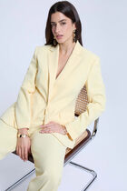 Jacket with tailored collar light yellow women