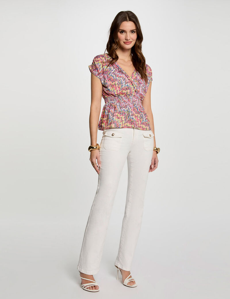 T-shirt manches courtes multicolore femme