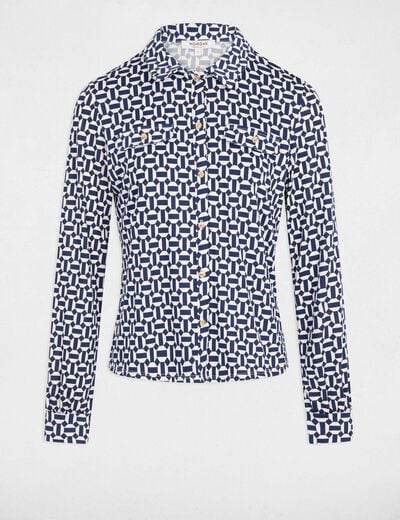 T-shirt with a turned-up collar white women
