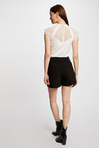 Short-sleeved t-shirt with lace ivory women