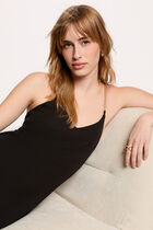 Mid-length dress with chain straps black women