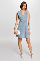 Robe courte patineuse en jean jean bleached femme