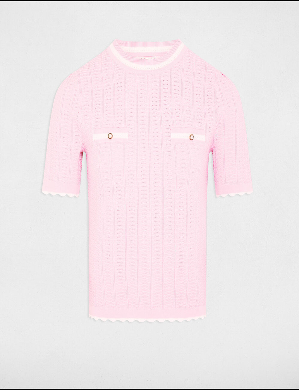 Short-sleeved jumper pastel pink women