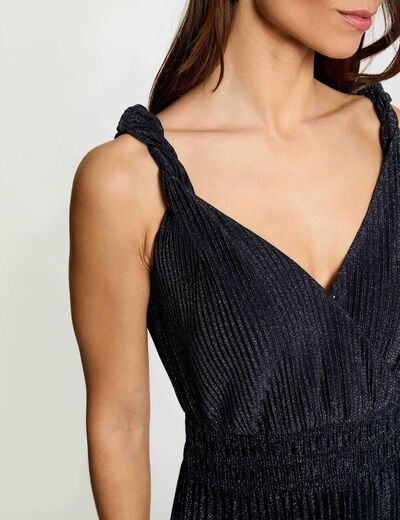 Long wrap dress navy blue women