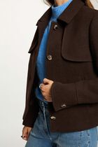 Short buttoned coat dark brown women