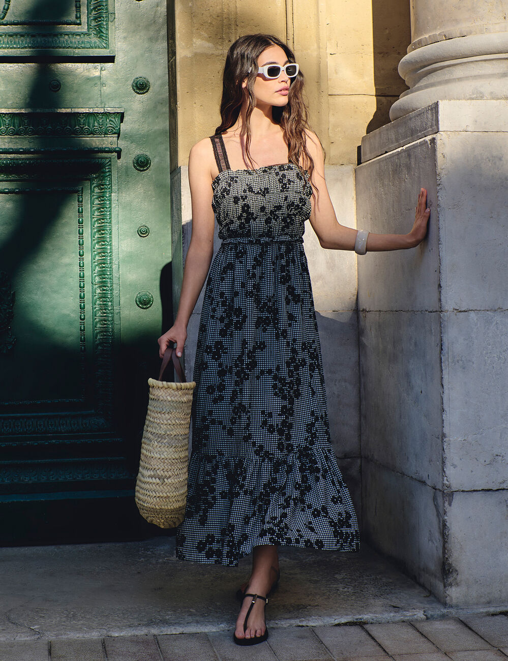 Long dress with thin straps multicolor women