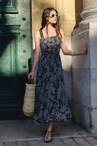 Long dress with thin straps multicolor women