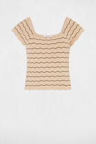 Short-sleeved jumper beige women