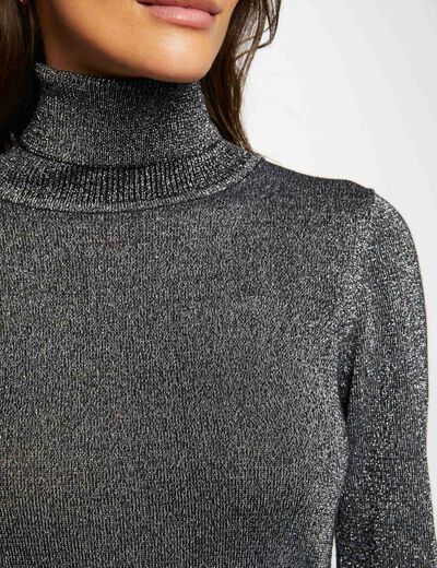 Long-sleeved jumper with opening silver ladies'