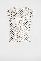 V-neck short-sleeve shirt ivory women
