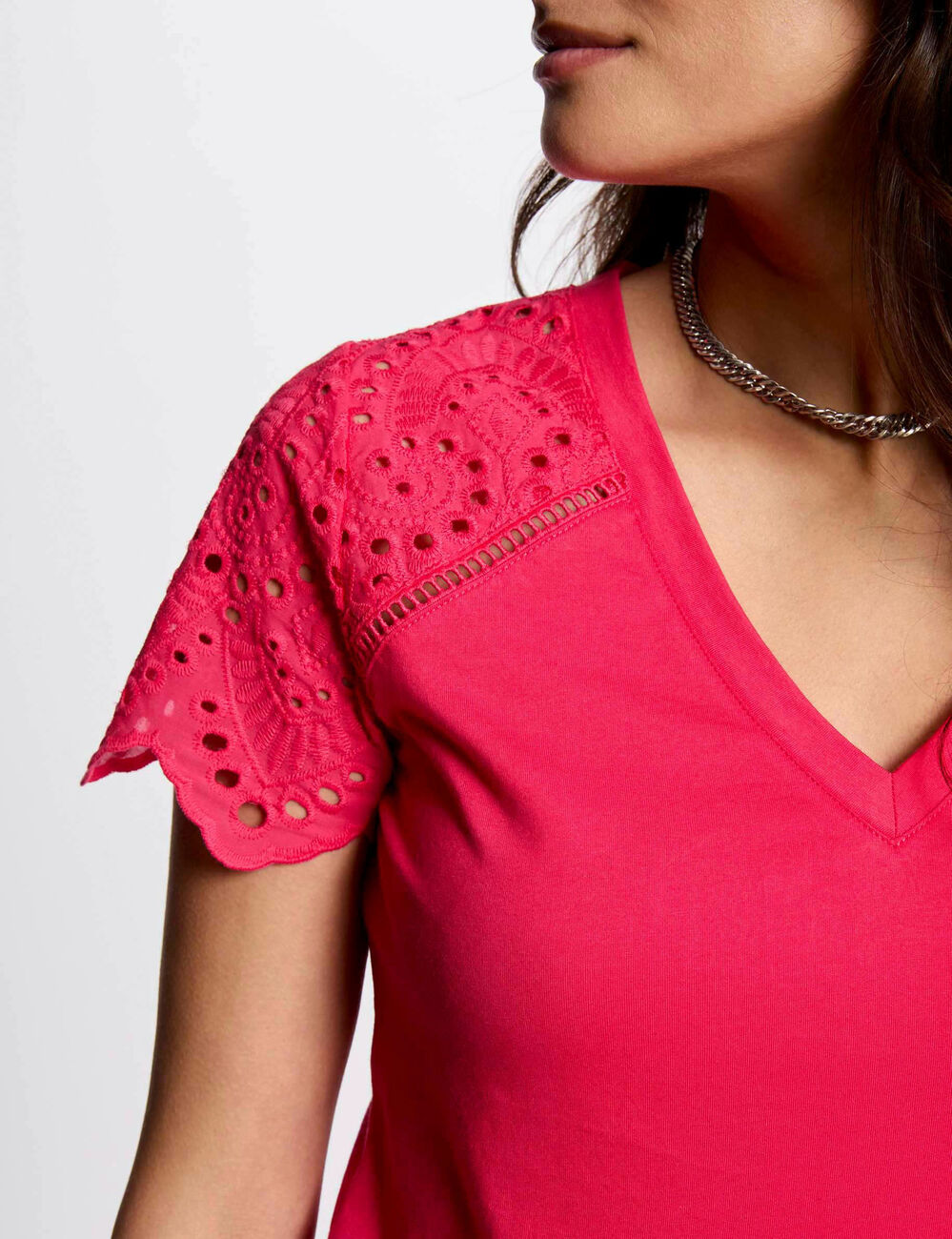 Short-sleeved t-shirt fuchsia pink women