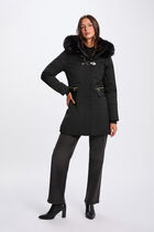 Straight mid-length parka black women
