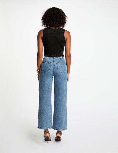 Sleeveless vest top black women