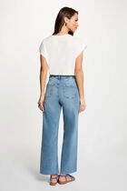Straight t-shirt with round neck white women