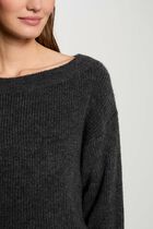 Jumper with round neck anthracite grey women