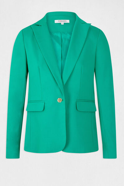 Straight buttoned blazer green ladies'