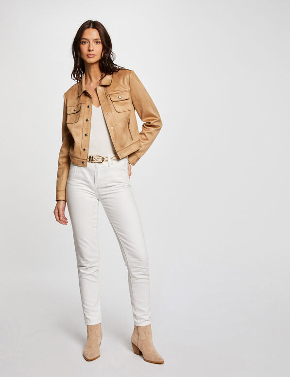 buttoned suede jacket camel women Buttoned suede jacket camel women
