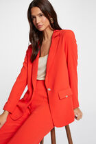 Buttoned loose blazer dark orange women