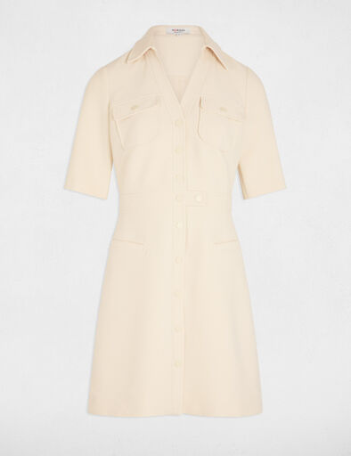 buttoned a line mini dress ecru women Buttoned A-line mini dress ecru women