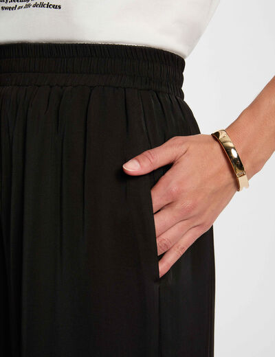 Flowy wide-leg trousers black women