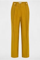 Peg trousers with darts khaki green women