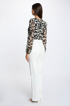 V-neck t-shirt with sheer sleeves multicolor women