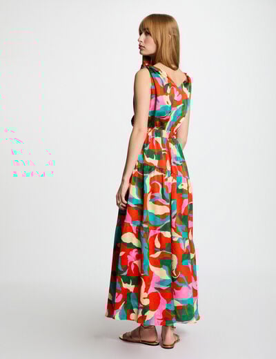 Printed maxi straight dress multicolor women